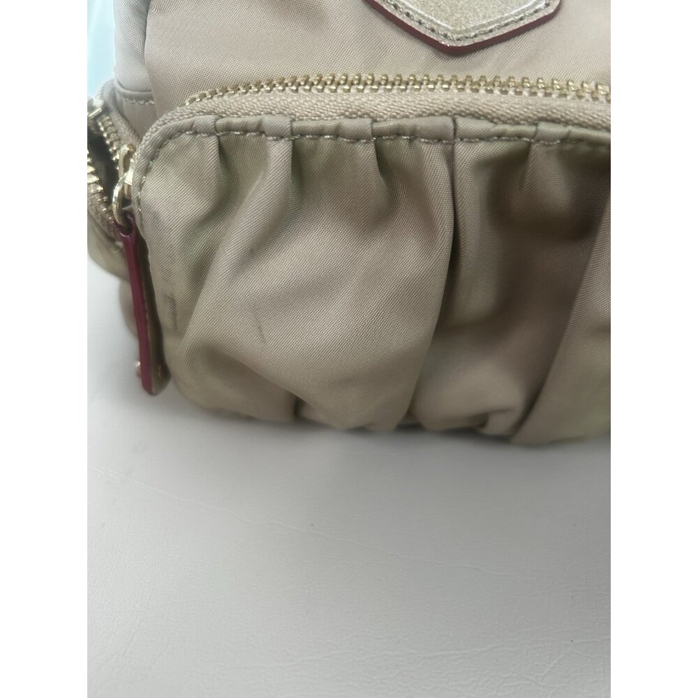 MZ Wallace Bedford Nylon Leather Beige Tan Alice Shoulder Bag - Picture 12 of 16